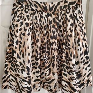 Pleated Leopard Skirt